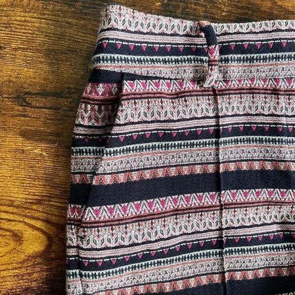 Ann Taylor Loft Navy & Pink Boho Textured Striped Riviera Shorts - Picture 7 of 9